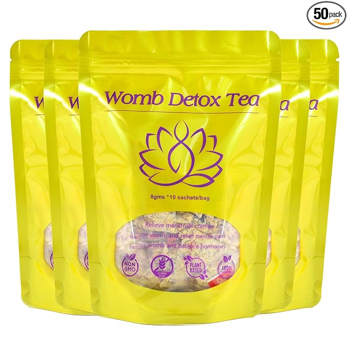 Aromlife Womb Detox Fertility Tea for Uterus Detox &amp Cleanse Packs Of 5 Organic Womb Fibroid Tea Helps PCOS and Hormone Balance with Natural Ingredients to Get Pregnant Fast &amp Uterus Warm