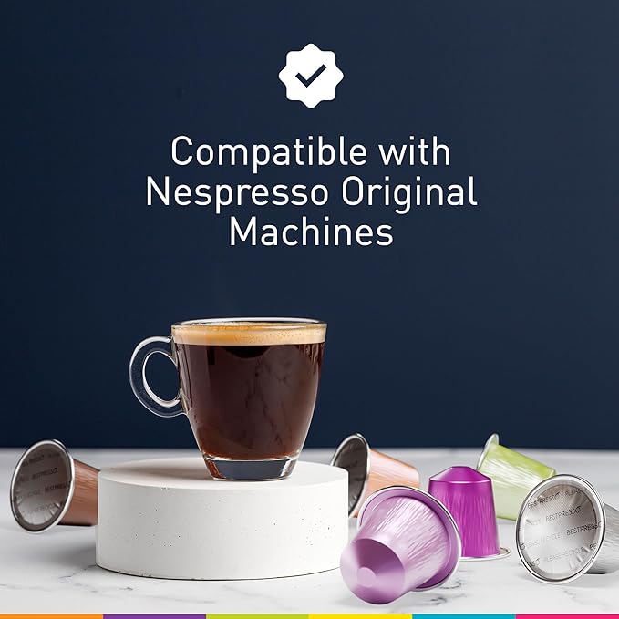 Bestpresso Coffee for Nespresso Original Machine 120 pods Certified Genuine Espresso Variety Pack Pods Compatible with Nespresso Original