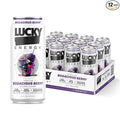 Lucky Energy Sugar Free Energy Drinks Bodacious Berry 16oz Cans (12-Pack) Healthy Zero Sugar Energy Drink with Maca Ginseng Beta-Alanine Taurine &amp 200mg Caffeine