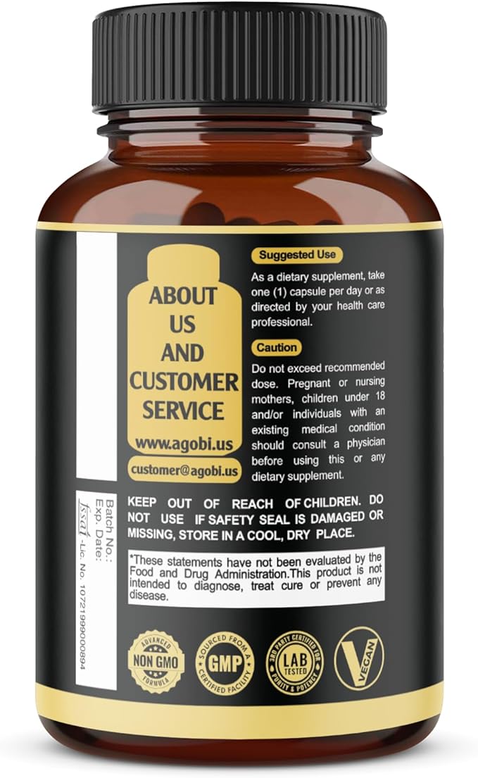 agobi 9in1 Brain Support Supplement - Blended with Ashwagandha Panax Ginseng Gotu Kola Ginkgo Biloba Black Pepper &amp More - Accuracy Focus Memory &amp Energy Booster - 150 Capsules for 5 Mon