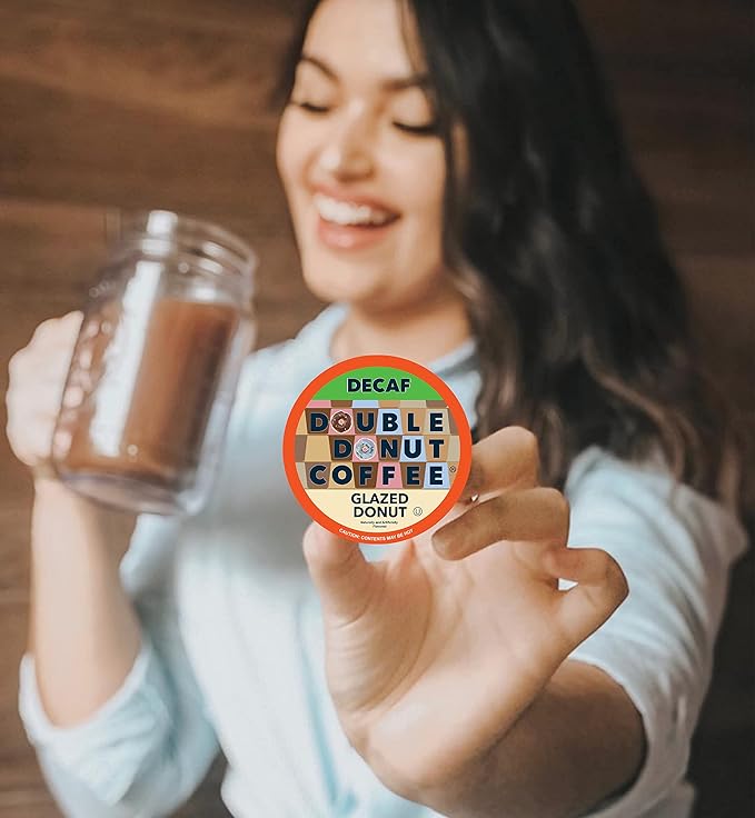 Double Donut Coffee Medium Roast Decaf Flavored Coffee Pods for Keurig K Cups Makers from Double Donut 80 Capsules