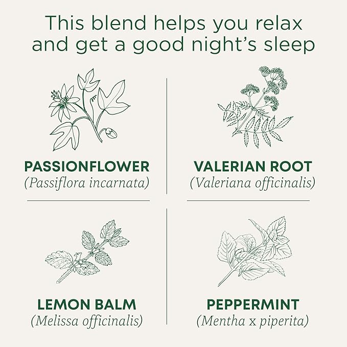 Traditional Medicinals Organic Nighty Night Extra Valerian Root &amp Lemon Balm - Herbal Sleep Aid Tea - Kosher Non-GMO Caffeine-Free Compostable - 96 Tea Bags (6 Packs of 16)