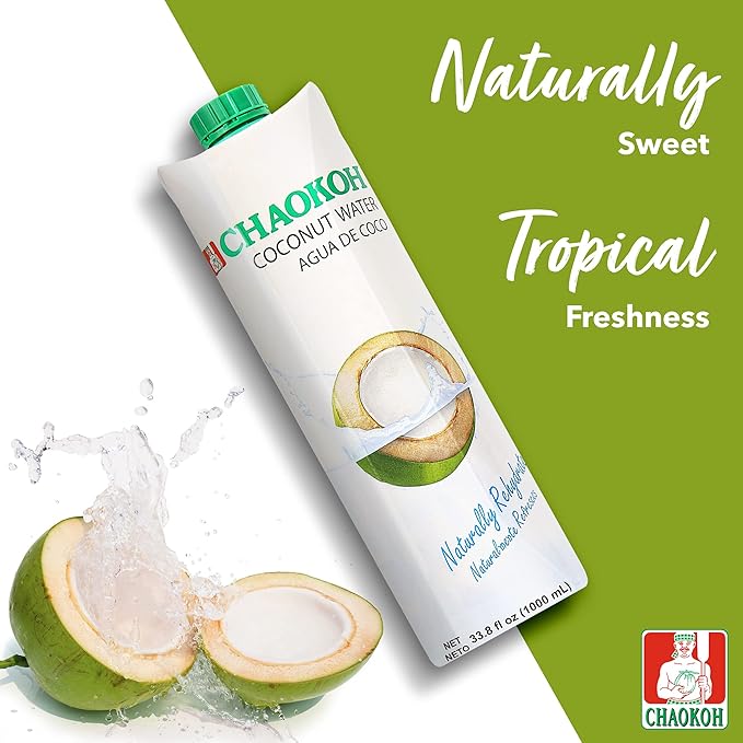 Chaokoh 100% Naturally Rehydrate Real coconut water 33.8 fl oz (pack of 12)