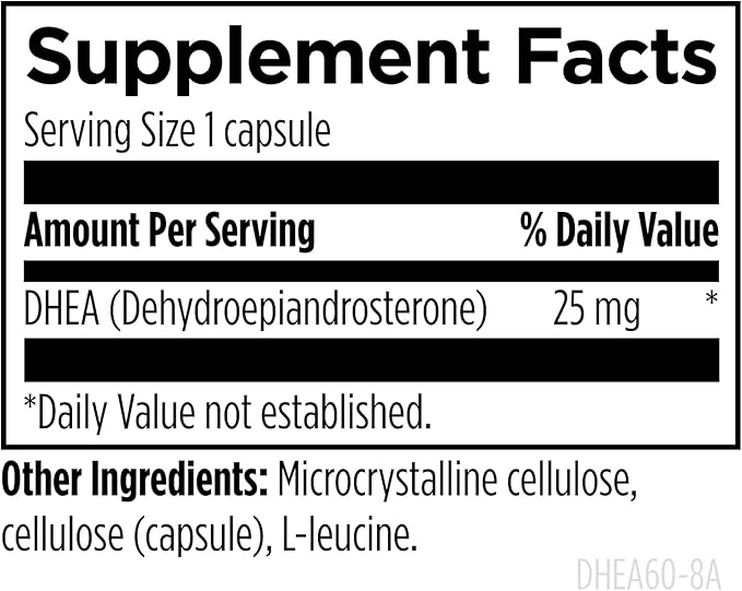 Designs for Health DHEA 25mg - DHEA Supplement for Men + Women - Supplement to Help Support Healthy Aging Muscle Integrity Energy + Hormonal Synthesis - Non-GMO (60 Capsules)