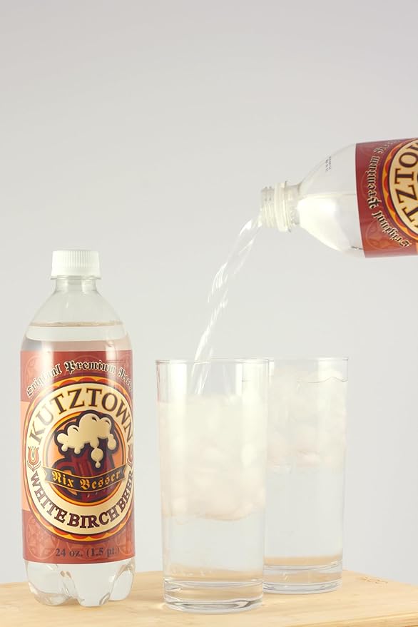 AmishTastes Soft Drinks Variety Box (Sarsaparilla Birch Beer White Birch Beer Root Beer) Kutztown Nix Besser PA Dutch Amish Style 96 Oz.
