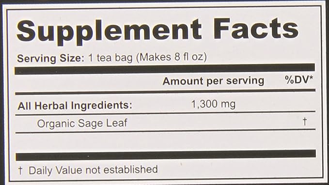 Buddha Teas Sage Leaf Tea 18 Count (Pack of 6)