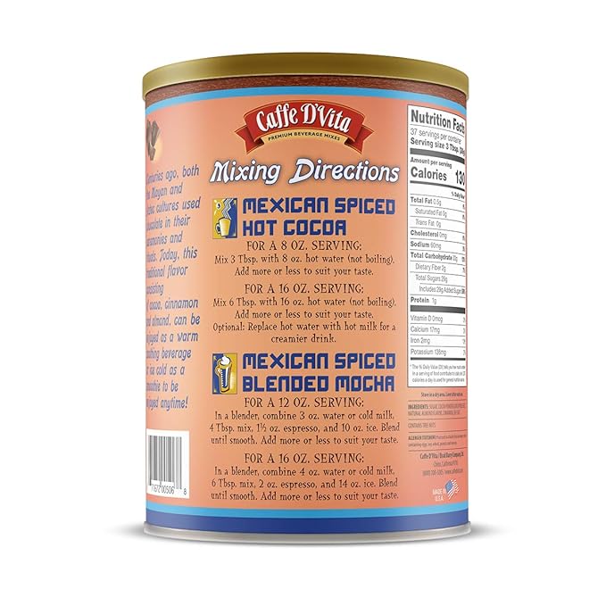 Caffe D'Vita Caramel Blended Ice Coffee - Caramel Frappe Mix Gluten Free No Cholesterol No Hydrogenated Oils No Trans Fat - 3 Lb Can (Pack of 2)