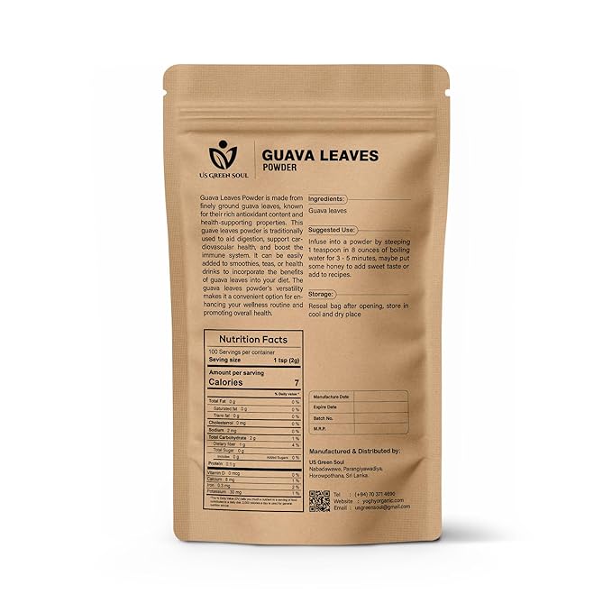 Guava Leaves Powder – Natural Herbal Leaf Powder – Pure Dried Guava Leaves for Tea &amp Recipes