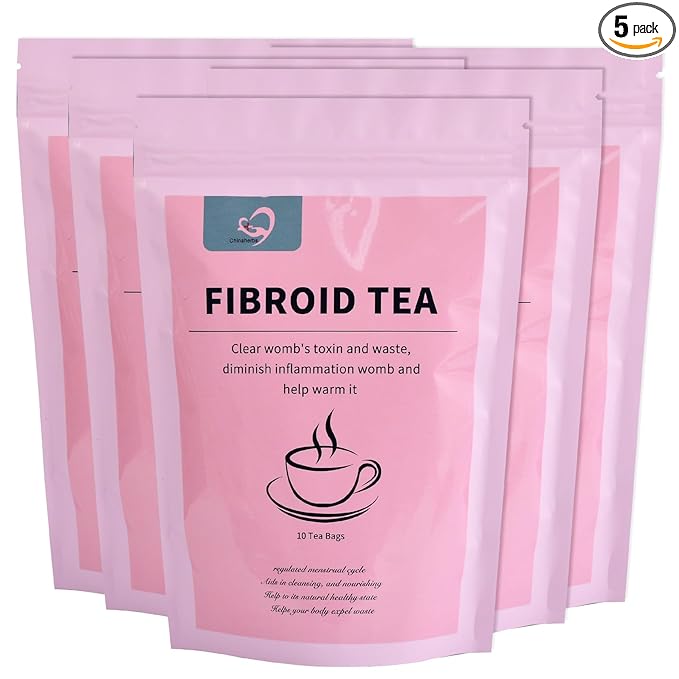 Aromlife Organic Fibroid Tea Packs Of 5 for Women Fibroids Shrinks &amp Ovarian Cysts Relief Natrual Fertility Tea for Women Balances Hormones Womb Tea with Brown Sugar and Flos Lonicerae