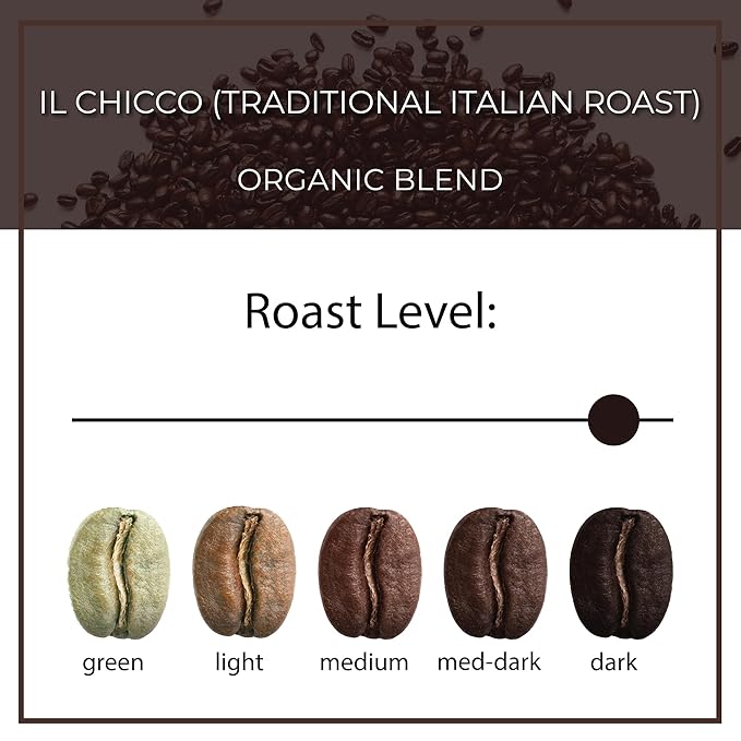 The Bean Organic Coffee Company Il Chicco (Traditional Italian Roast) and Le Bean Dark Roast Ground Coffee 16-Ounce Bag
