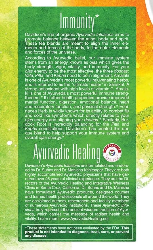 Davidson's Organics Ayurvedic Infusions Immunity 25-count Tea Bags Pack of 6