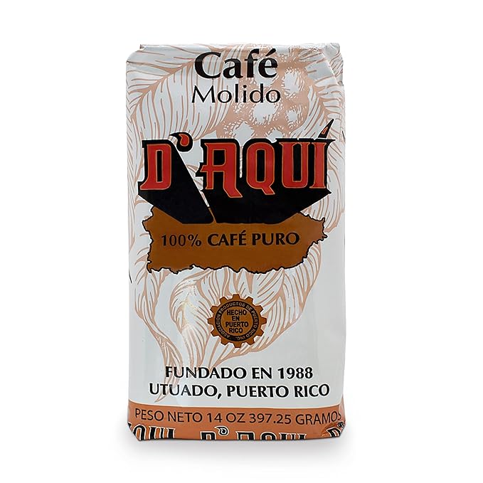 Deluxe Puerto Rican Coffee Selection | Cafe El Coqui Cafe D'Aqui and Cafe Borinquen Ground Coffee from Puerto Rico 14 Ounce (Pack of 3) - Includes El Pantry Spoon