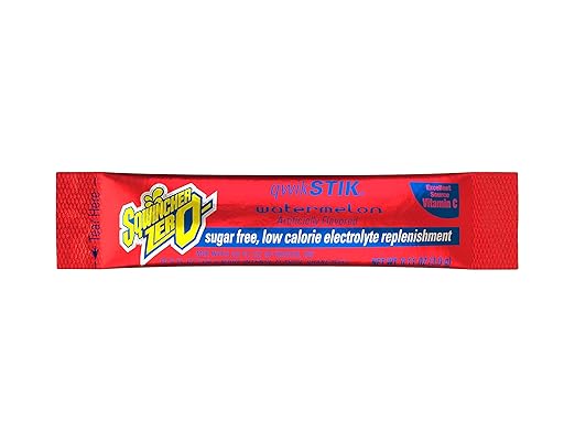 Sqwincher Zero Qwik Stik Sugar Free Watermelon &amp Mixed Berry Flavor Electrolyte Hydration Drink Mix (50 Count)