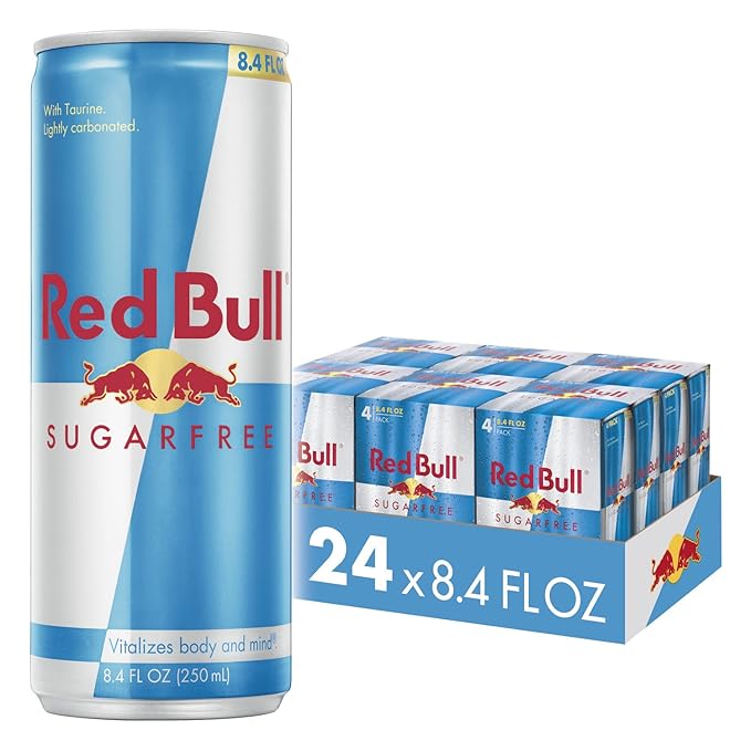 Red Bull Energy Drink 16 Fl Oz (12 Count) &amp Energy Drink Sugar Free Sugarfree 8.4 Fl Oz (24 Count)