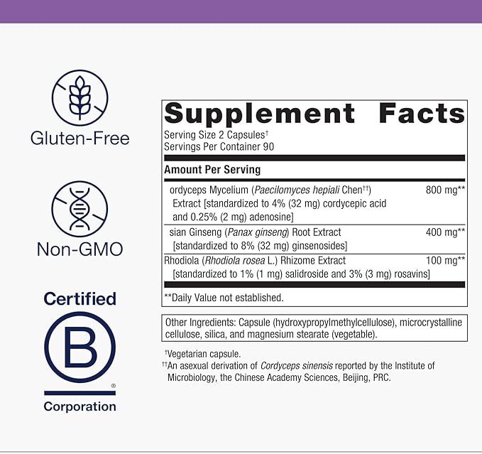 Metagenics Adreset - Adaptogen Formula with Rhodiola Panax Ginseng &amp Cordyceps - Supports Stress Resilience Energy &amp Fatigue Relief - Non-GMO Gluten-Free &amp Vegetarian - 180 Capsules