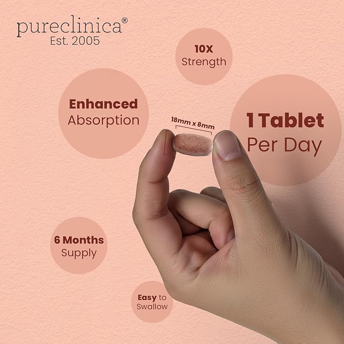 pureclinica Bilberry Extract 10000mg x 360 Tablets (2 Bottles) - 10 X More Anthocyanidins per Tablet Than Most Others - and 5mg Black Pepper Extract for 300% Increased Absorption