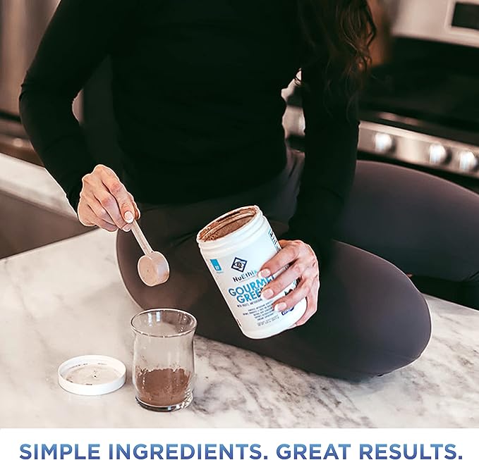 NuEthix Formulations Gourmet Greens Drink Powder Dietary Supplement with Fruit and Vegetable Superfoods and Probiotics Berry 30 Servings