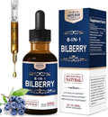Bilberry Extract Supplement for Eye Health 6-in-1 Herbal Formula Liquid Drops to Support Eye Strain Dry Eyes and Vision Health Blend with Lutein Zeaxanthin &amp Eyebright Herb. 2oz