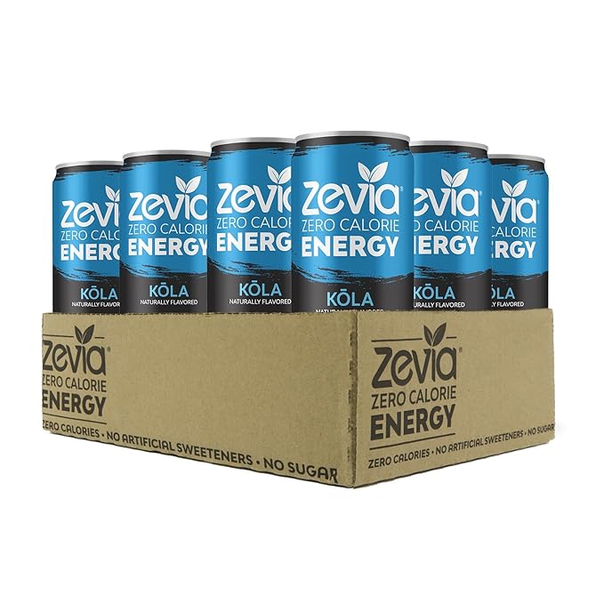 Zevia Zero Calorie Soda Cola Naturally Sweetened Soda (24) 12 Ounce Cans Cola-flavored Carbonated Soda &amp Zero Calorie Energy Drink Naturally Sweetened Energy Drink Kōla 12 Ounce (Pack of 12)
