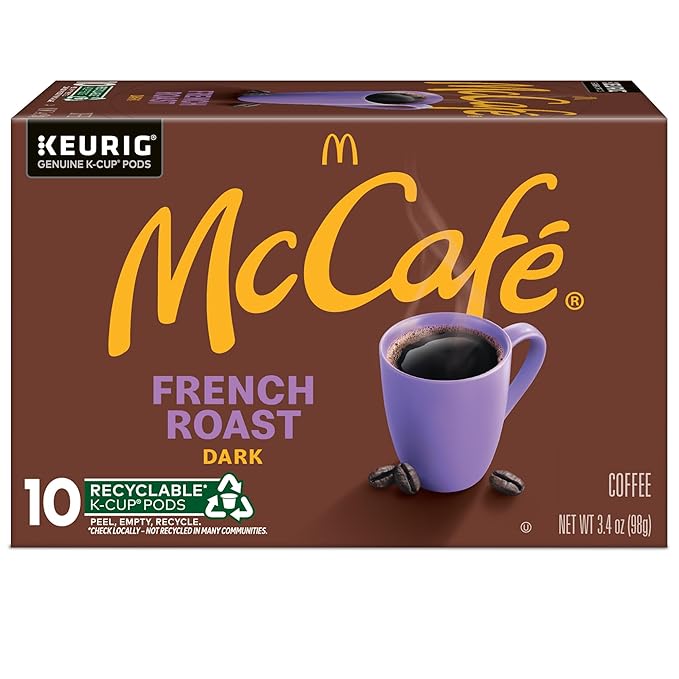 McCafe French Roast Single Serve Coffee Keurig K-Cup Pods Dark Roast 60 Count (6 Packs of 10)