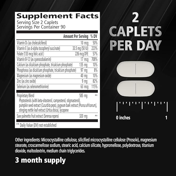 Urinozinc Plus - Prostate Supplement with Beta Sitosterol &amp Saw Palmetto – Reduce Frequent Urination Concerns &amp Support Your Prostate Health 180 Caplets