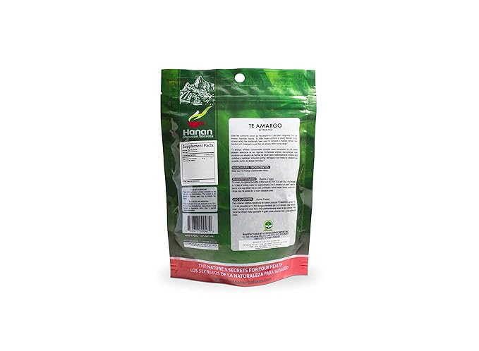 Hanan Peruvian Secrets Te Amargo Herbal Tea | 100% Natural Bitter Tea | 1.41oz / 40g | Naturally Aids in Supporting Normal Liver Function | Helps Promote Healthy Cholesterol Levels