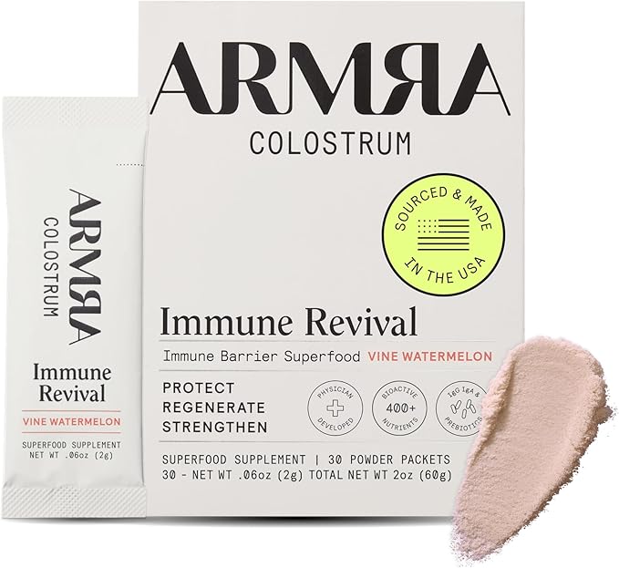 ARMRA Colostrum Powder | Vine Watermelon | Gut Health &amp Bloating | Skin &amp Hair | Immunity | Keto Gluten &amp Fat-Free | 30 Servings