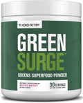 Jacked Factory Green Surge Green Superfood Powder - Keto Friendly Greens Drink w/Spirulina Wheat &amp Barley Grass Organic Greens - Green Tea Extract Probiotics &amp Digestive Enzymes - Mixed Ber