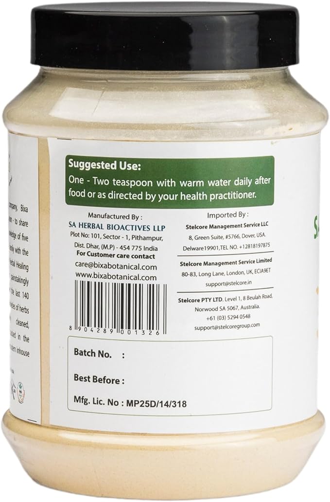 bixa BOTANICAL Ayurvedic Natural Herbal Supplement Safed Musli Powder Pure Authentic Premium Quality | Gluten Free Non-GMO Steam Sterlized Vegan (16 Ounce (Pack of 1) Safed Musli Powder)