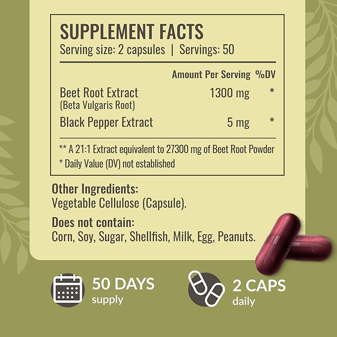 HERBAMAMA Beet Root Extract 21:1 – 1300mg per Serving = 27300mg Beet Root Powder with Black Pepper for Energy Antioxidant &amp Immune Support – Vegan Non-GMO