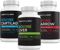 Trio – Grass-Fed Beef Liver Bovine Cartilage &amp Bone Marrow Capsules: Freeze-Dried Whole-Food Organ Supplement Type II Collagen Joint Support Nutrient-Dense Ancestral Nutrition (3 x 90caps)