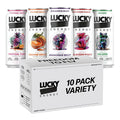 Lucky Energy Sugar Free Energy Drinks Variety Pack 16oz Cans (10-Pack) Healthy Zero Sugar Energy Drink with Maca Ginseng Beta-Alanine Taurine &amp 200mg Caffeine