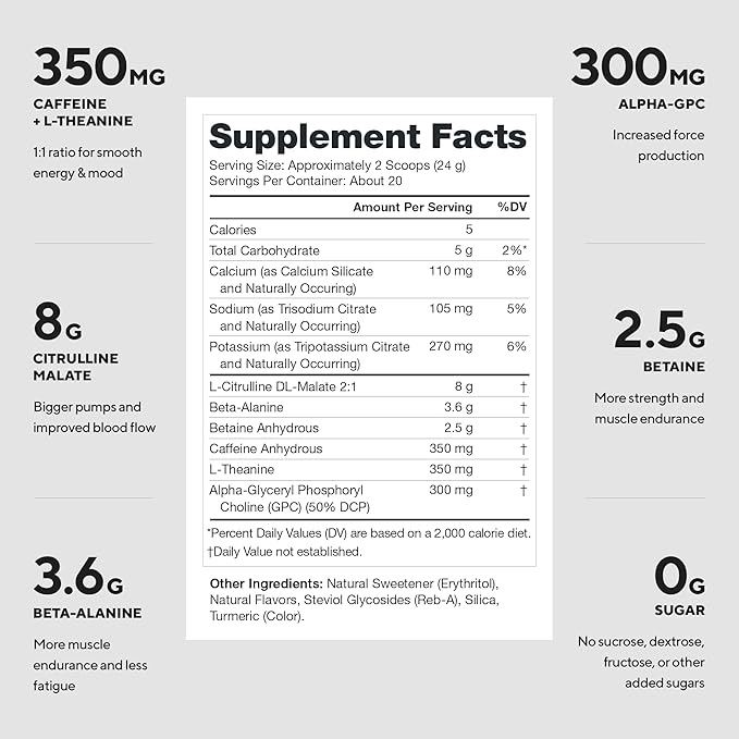 LEGION Pulse - All Natural Nitric Oxide Preworkout Drink to Boost Energy Creatine Free Naturally Sweetened Beta Alanine Citrulline Alpha GPC (Pineapple Whip)