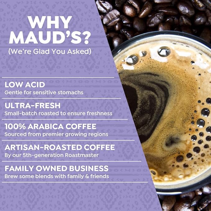Maud's Organic Coffee Pods Variety Pack 56 ct 8 Assorted Flavors Single Serve Pods – 100% Arabica Coffee Compatible with Keurig K Cups Maker
