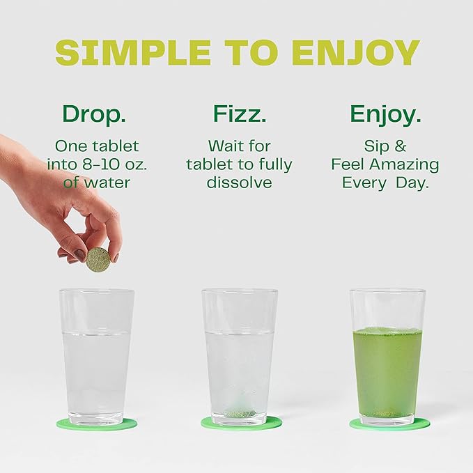Amazing Grass Effervescent Tablets: Green Superfood Water Flavoring Tablet with Antioxidants &amp Alkalizing Greens Lemon Lime 60 Count