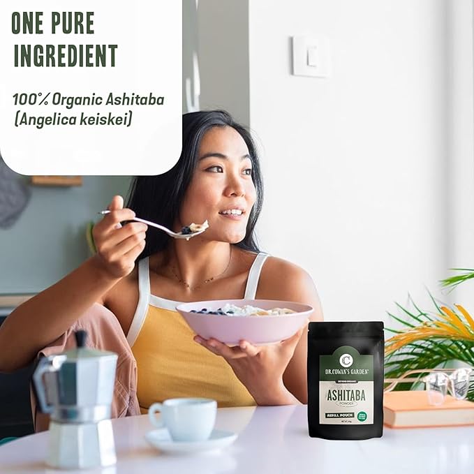 Dr. Cowan's Garden Ashitaba Powder – Premium Sun-Dried Ashitaba Leaves – Small-Batch Herbal Superfood – Pure Ashitaba Powder for Daily Vitality Digestion Support (20 Servings)