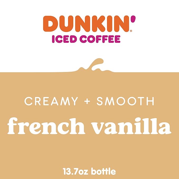 Dunkin' French Vanilla Iced Coffee Bottles 13.7 fl oz 12 Pack