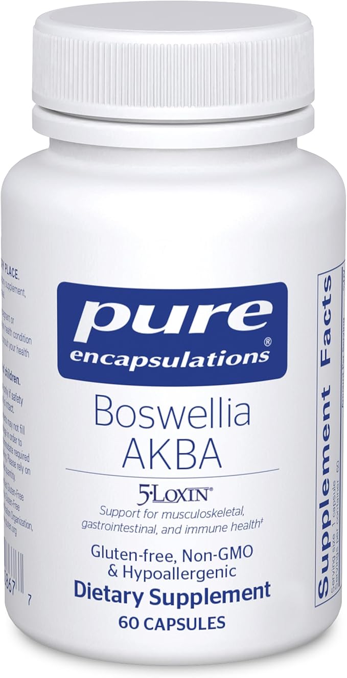 Pure Encapsulations Boswellia AKBA - Supports Joint Health Colon Immune System Gastrointestinal Tract &amp Cell Health* - with 5-LOXIN Boswellia Extract - Vegan &amp Non-GMO - 60 Capsules
