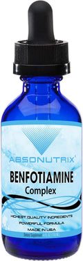 Absonutrix Benfotiamine Complex 300 mg 4 Fl Oz Bottle 200 Servings High Bioavailability Potent Ingredients Quick Absorption Cruelty-Free Non-GMO Third-Party Tested GMP-Certified Made in USA