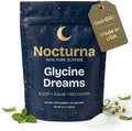 Nocturna Glycine Supplement – 100% Pure 3g Glycine Powder for Sleep Calm &amp Recovery – USA Made Sleep Aid for Men &amp Women – Non-GMO &amp Completely Natural - 6.3Oz for 60 Servings