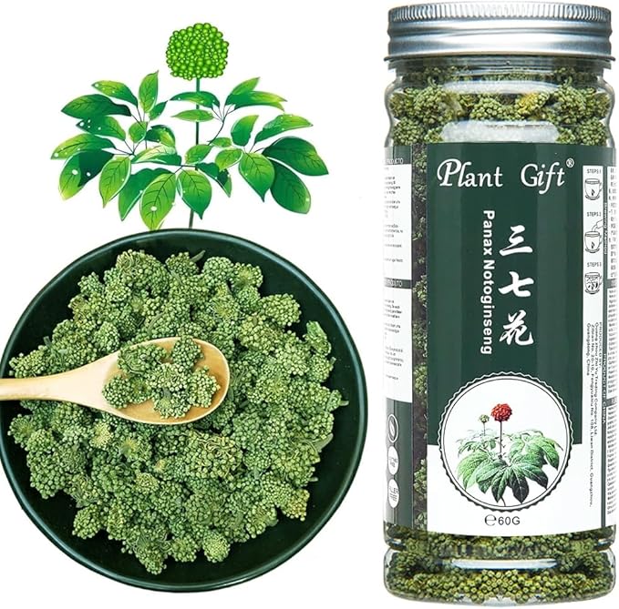 Panax Notoginseng Flower Sanchi Ginseng Flower Loose Leaf Tienchi Notoginseng Tea Sanqi Chinese Herbal Tea Tienchi Ginseng 60G/2.12oz