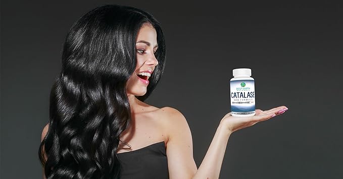 Best Earth Naturals Catalase Supplement 10000 with Saw Palmetto Biotin Fo-Ti PABA - Hair Supplements for Strong Hair - 60 Capsules
