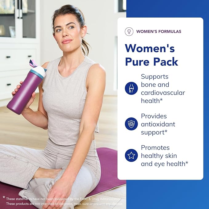 Pure Encapsulations Women's Pure Pack - for Women Over 40 - Bone Heart Eye &amp Breast Health* - with Calcium DHA EPA &amp CoQ10 - Once-Daily - 30 Packets