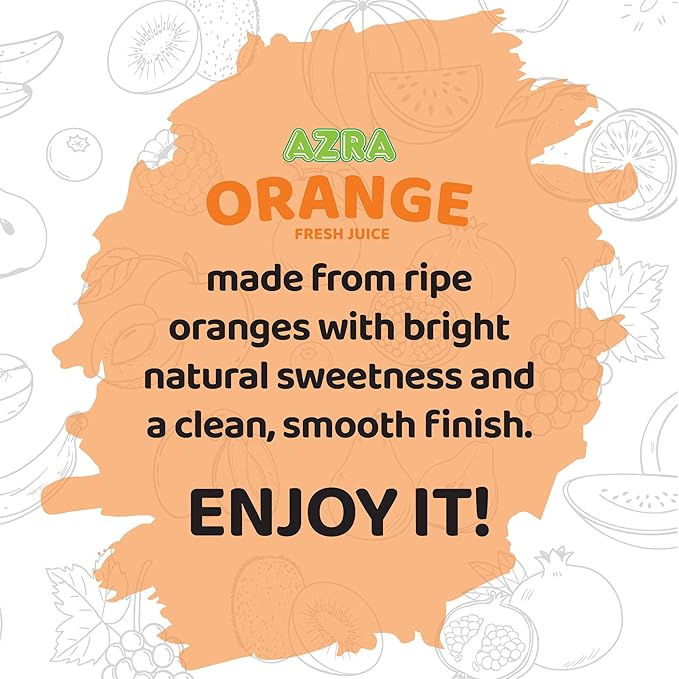 AZRA 100% Orange Juice 500ml Cans (Pack of 12) - Pure Fruit Juice Beverages - Healthy Juice with No Added Sugar Fresh Orange Juice Taste Vitamin C Rich Healthy Drinks 12 Count