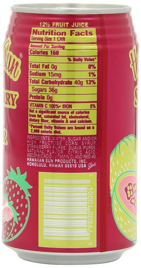 Hawaiian Sun Nectar Strawberry-Guava 11.5-Ounce (Pack of 24)