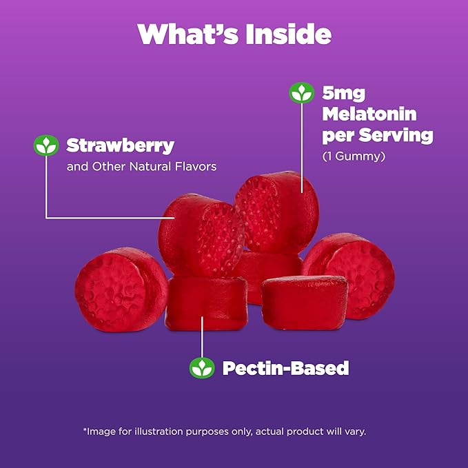 Natrol Kids Melatonin 1mg 140 Berry Gummies &amp Adults Melatonin 5mg 90 Strawberry Gummies Sleep Aid