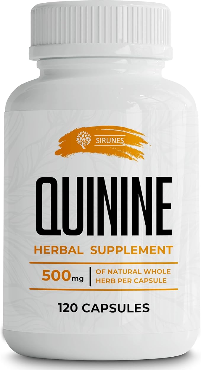 Leg Cramps Relief Quinine Capsules – Natural Cinchona Bark Supplement for Cramp Defense &amp Digestive Health – 500 mg Quinine Pills 120 Tablets Non-GMO Gluten-Free