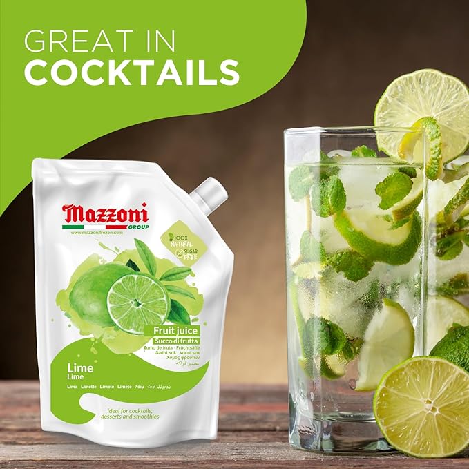 Mazzoni - Lime Juice &amp Passion Fruits Puree - 100% Natural