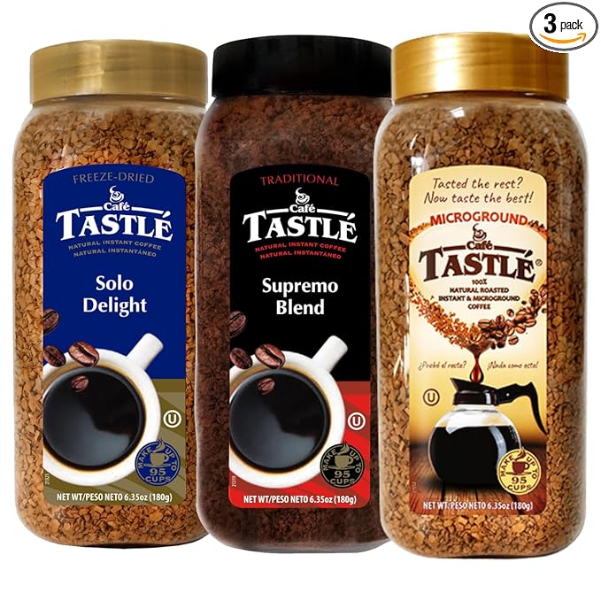 Café Tastlé Supremo Blend Solo Delight Microground 3 Jars of 6.35oz (19.05 Oz)