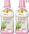 Lily Of The Desert Stomach Formula Organic Aloe Vera Juice with Slippery Elm Chamomile Peppermint and Ginger for Gut Health Acid Reflux Heartburn Relief 32 Oz (Pack of 2)